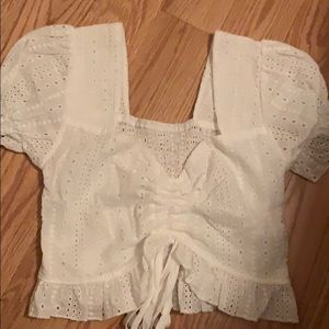 White Eyelet Top